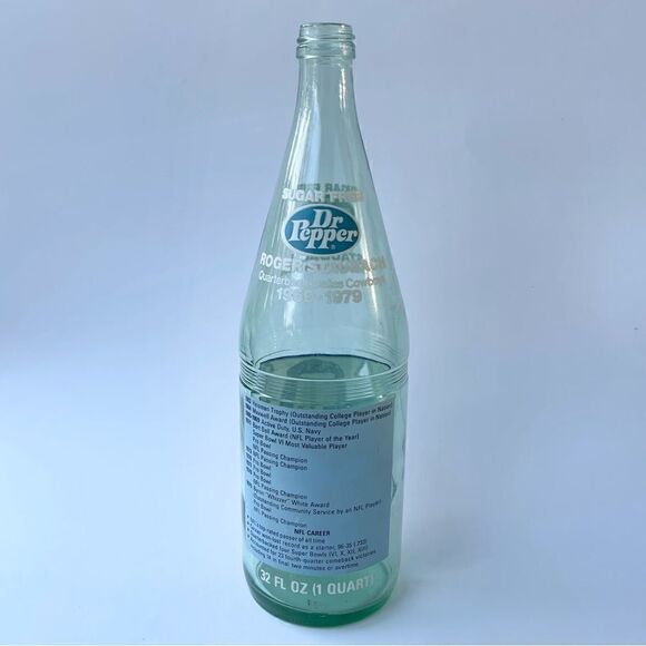 1970’s Sugar Free DrPepper Roger Staubach Dallas Cowboys Commemorative Bottle - Picture 4 of 16
